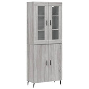 Buffet credenza cassettiera armadio mobile contenitore organizer cucina soggiorno salotto rovere Sonoma alto 69,5 x 34 x 180 cm legno ingegnerizzato grigio 02_0035568
