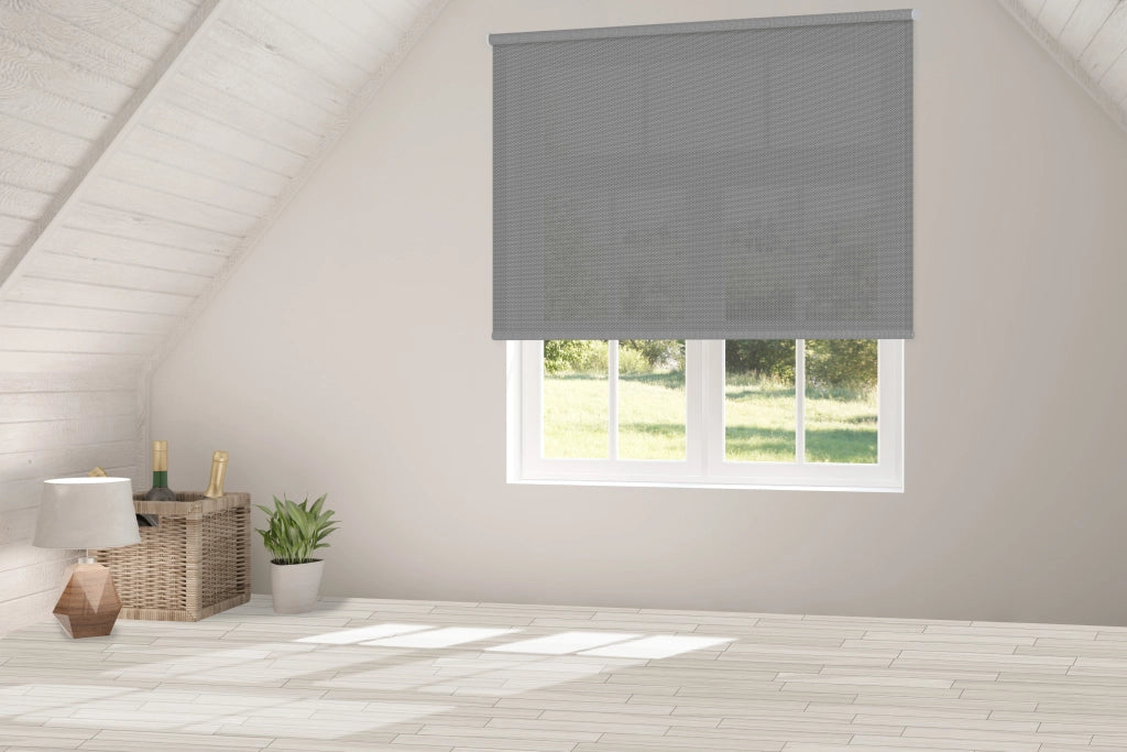 VIEWTEX Tenda a rullo Screen  10% Grado di apertura grigio perla 120 x 250 cm - Made in Europe - 5 anni di garanzia
