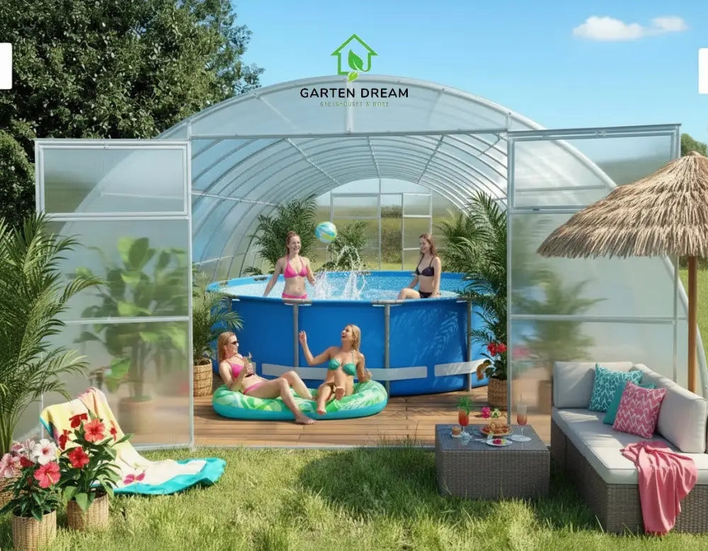Copertura per Piscina Garten Dream SERENA 4x10 m con Policarbonato 4 mm