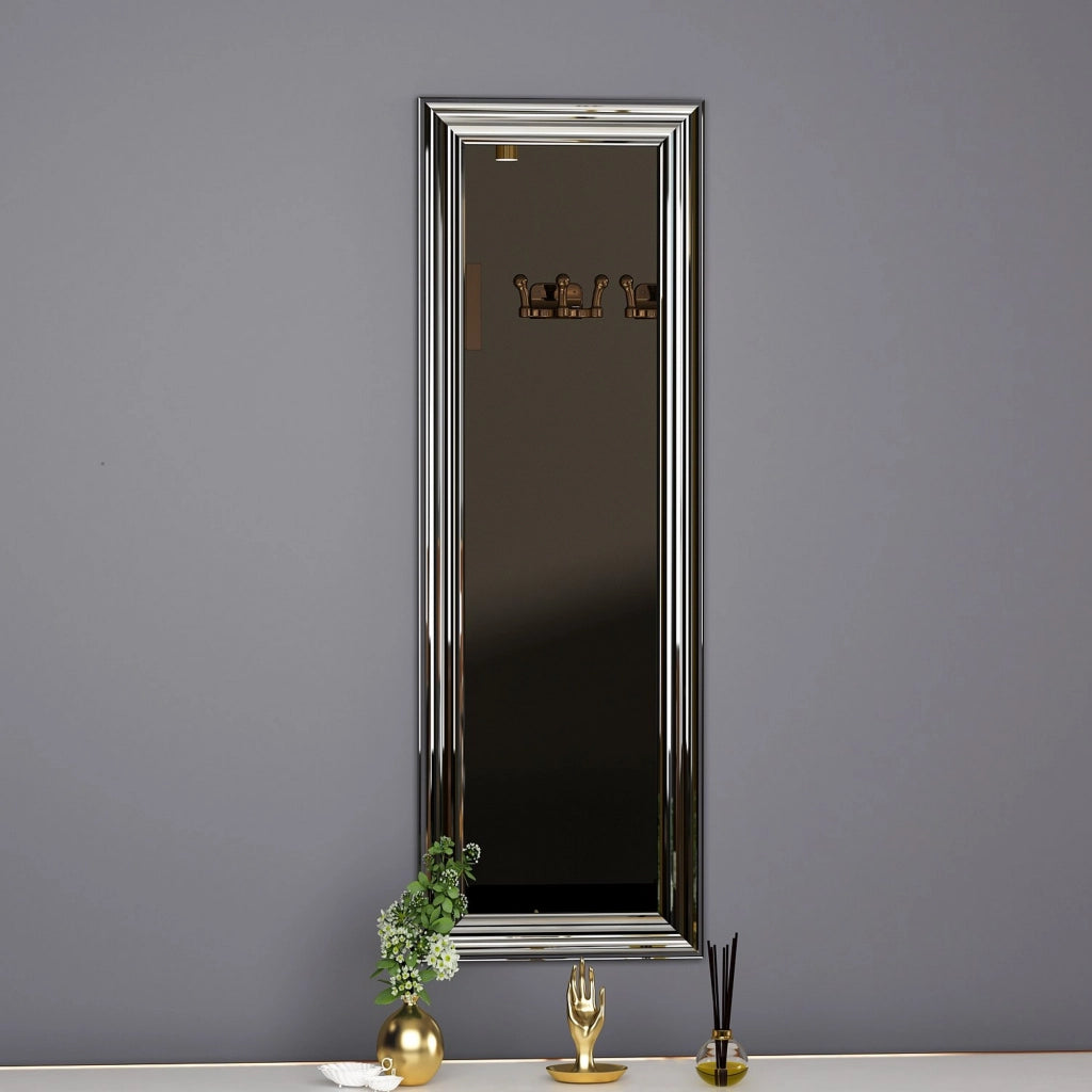 Croviana, Specchio Forma Rettangolare, 30x90h cm Argento