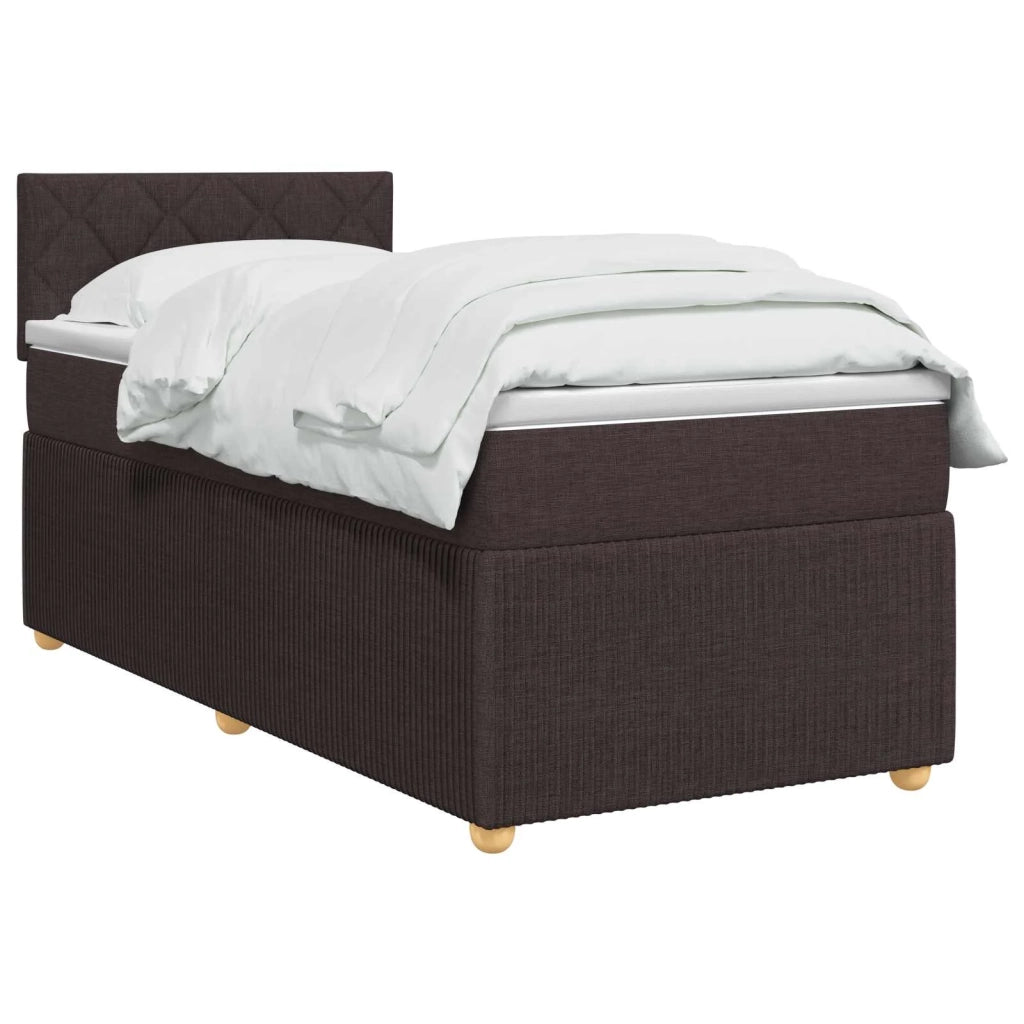 Letto box spring con materasso Marrone Scuro 90 x 200 cm 3451387