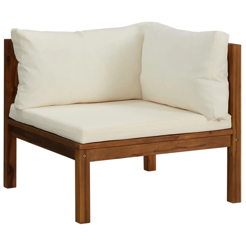 Divano da Giardino a 2 Posti con Cuscino Crema Massello Acacia 3086931