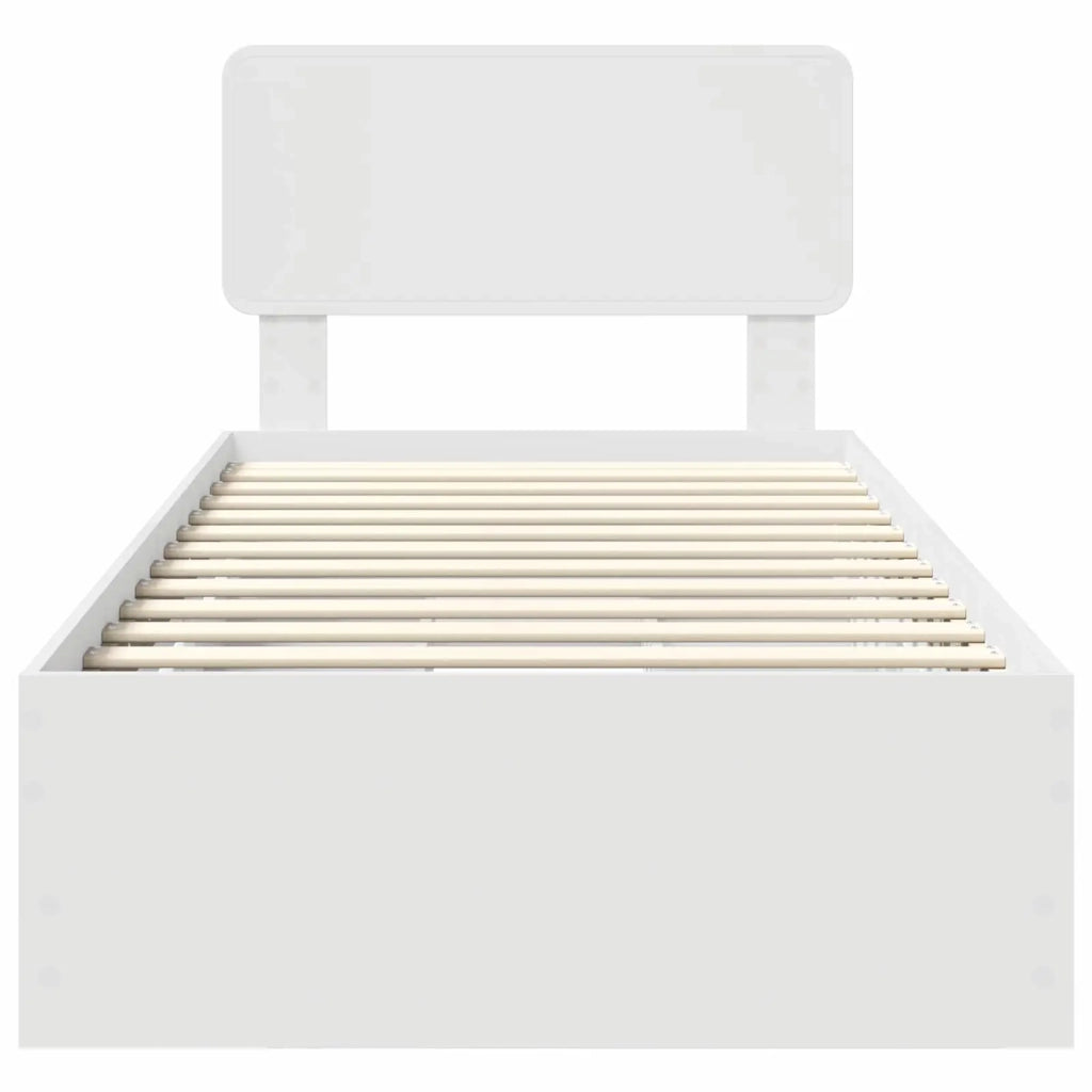 Struttura del letto-Giroletto-Rete del Letto Bianco 75 x 190 cm Legno ingegnerizzato 649703