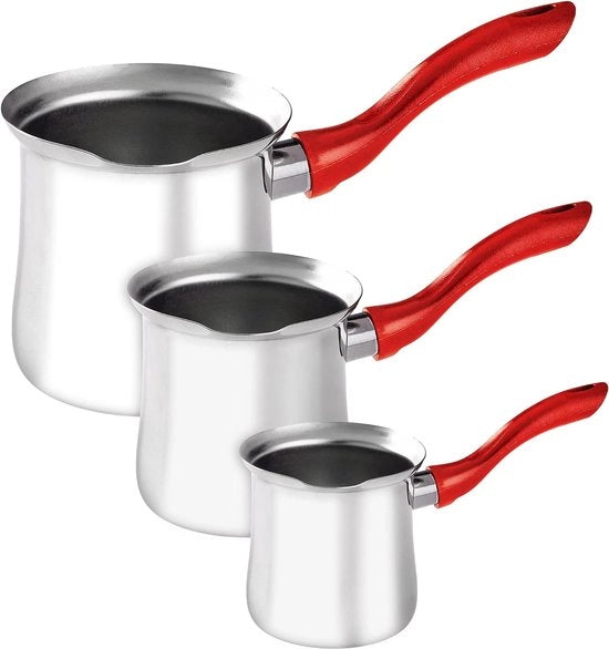 Set di Caffettiera Turca (Caffettiera Rosso 3 Pezzi)