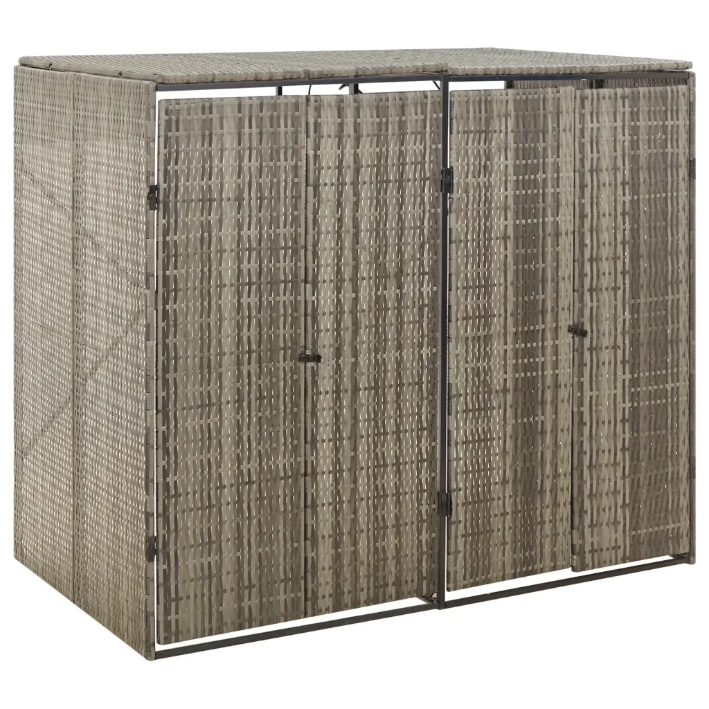 Copribidone Doppio Grigio 140x80x117 cm in Polyrattan 319865