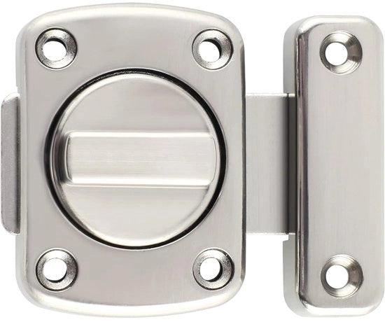 Poortgrendel 64x52 mm a scorrimento sicuro con chiusura a doppia mandata rotativa in alluminio anodizzato.