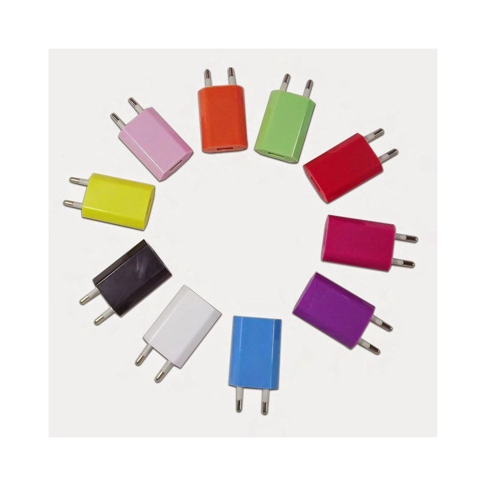 Trade Shop - Adattatore Usb Spina 5v 1a Caricabatteria Per Smartphone Tablet Vari Colori -