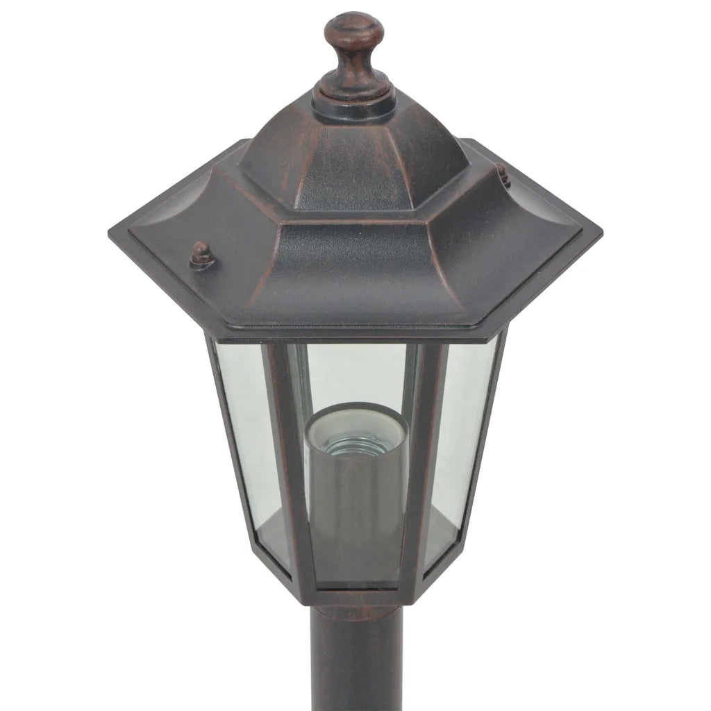 Lampioni da Giardino 6pz E27 110 cm Alluminio Bronzo 44205
