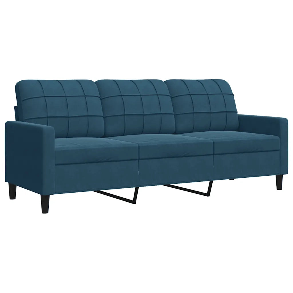 Set di Divani 2 pz con Cuscini e Rinforzi Blu in Velluto 3278420