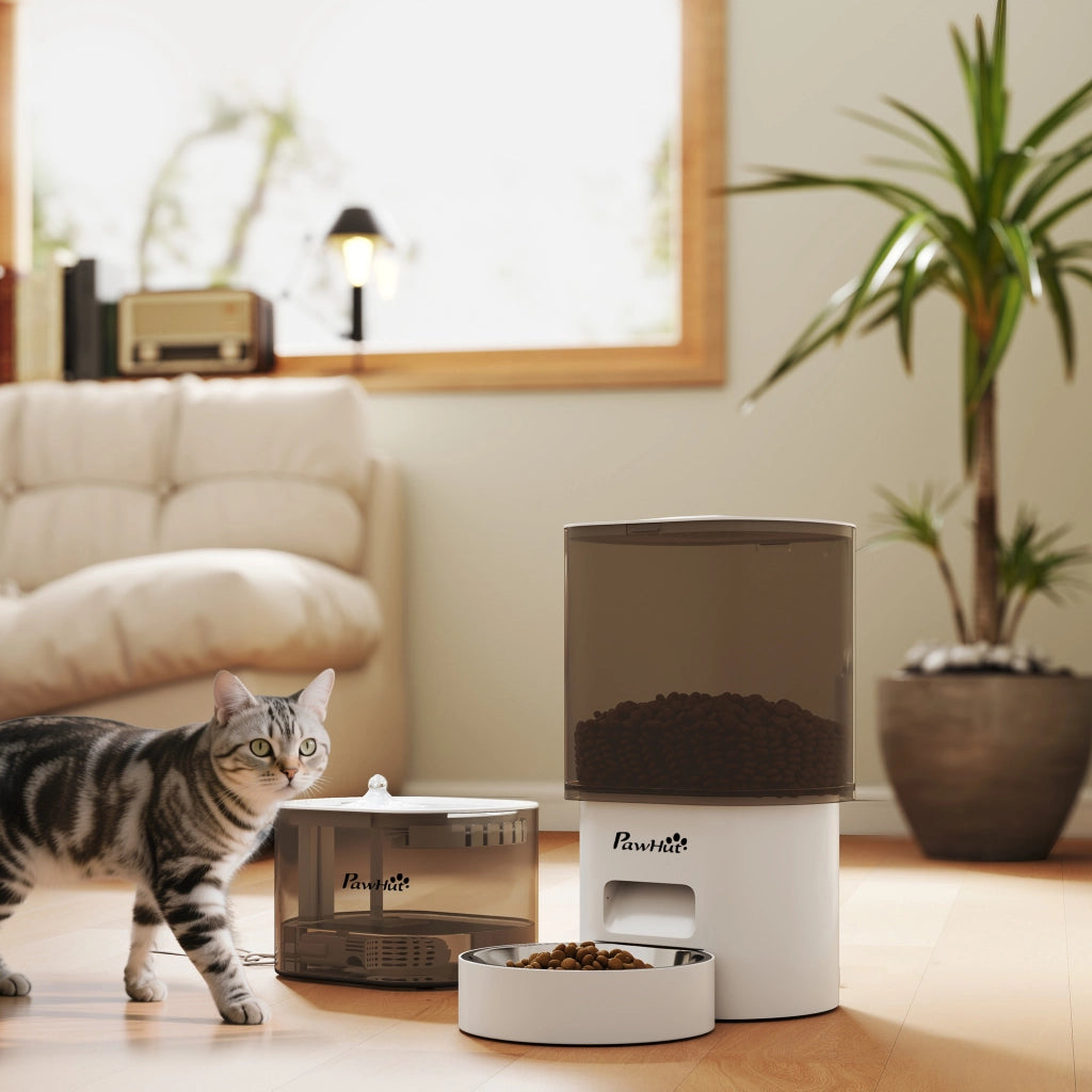 Dispenser Cibo per Gatti e Cani 3L con App ¨C Minimal ¨C Grigio