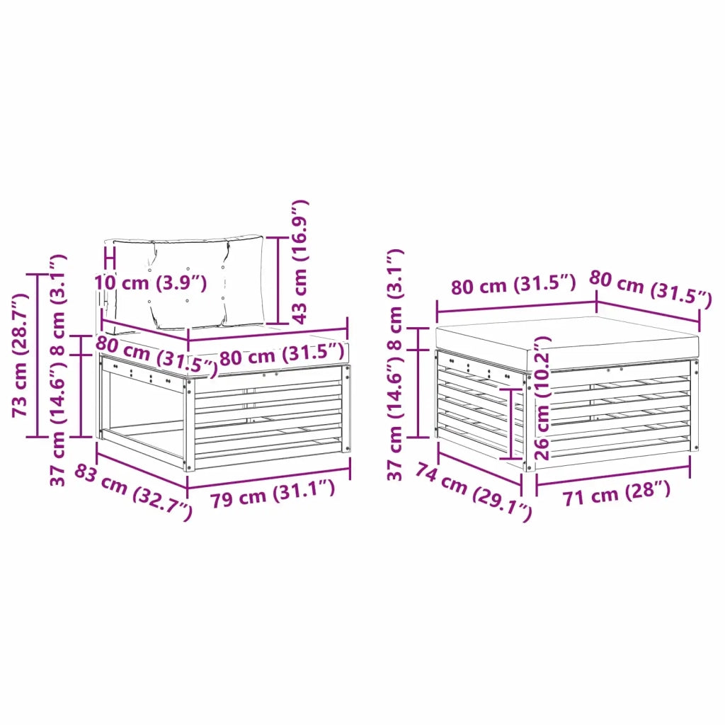 Set di divani da esterno 5 pcs Bianco e Beige 3390323