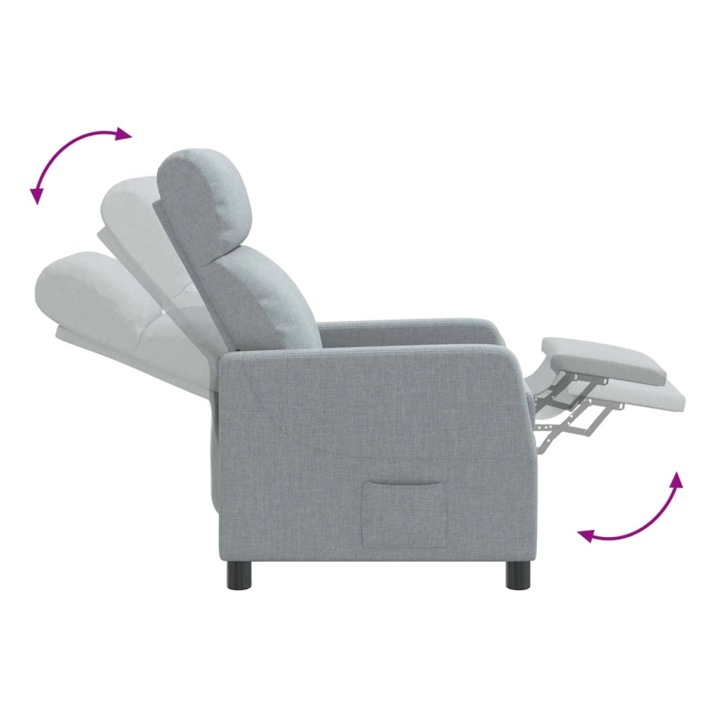 Poltrona Massaggiante Grigio Chiaro Tessuto 42035097