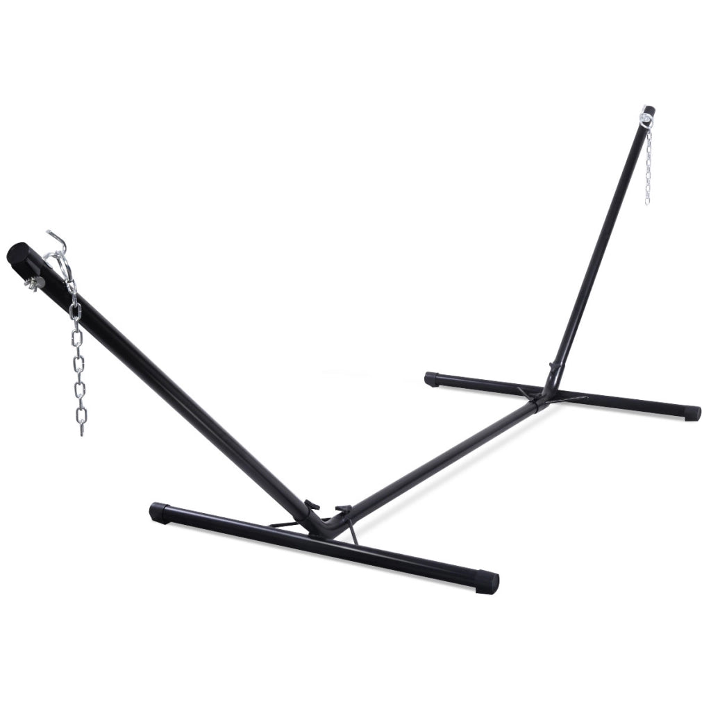 Supporto per amaca regolabile con 2 catene da esterno, Struttura per amaca in metallo 320x100x110cm Nero