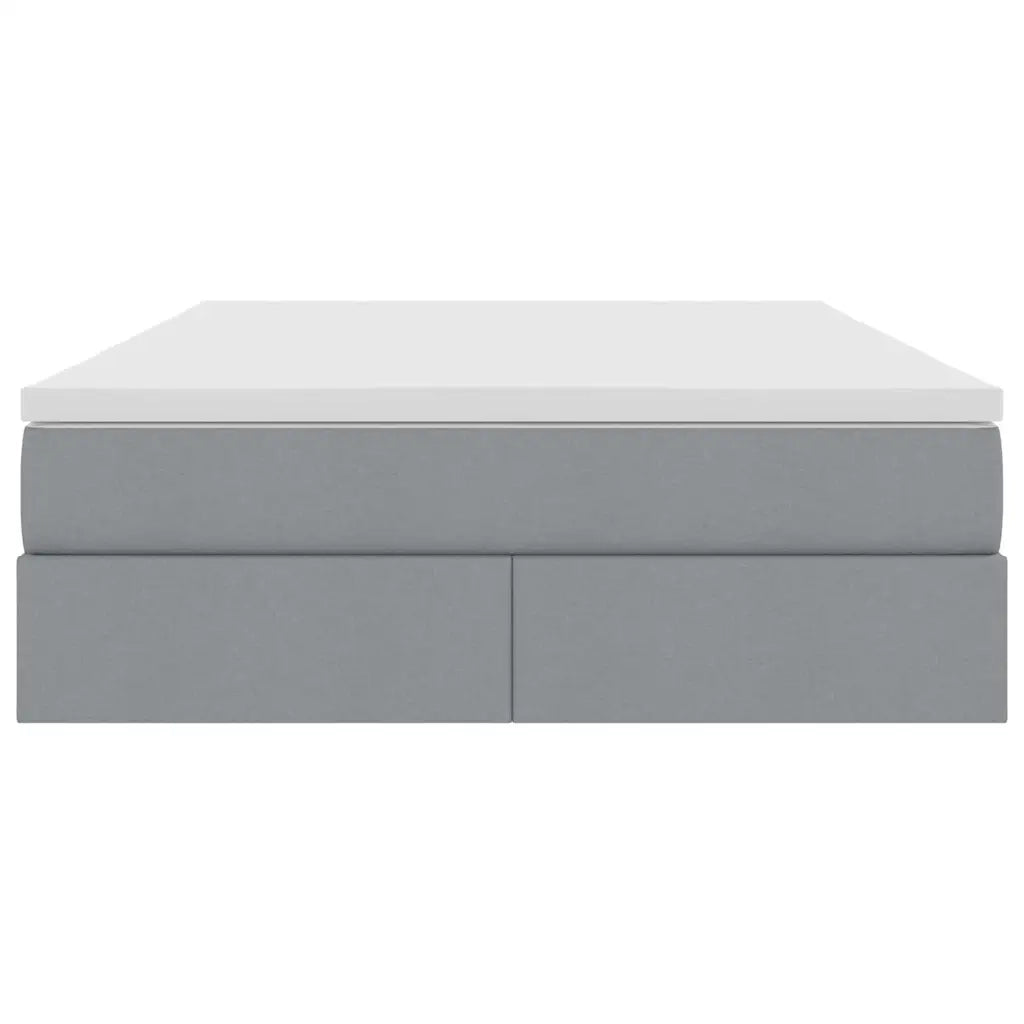 Letto con contenitore e materasso Grigio chiaro 140 x 200 cm