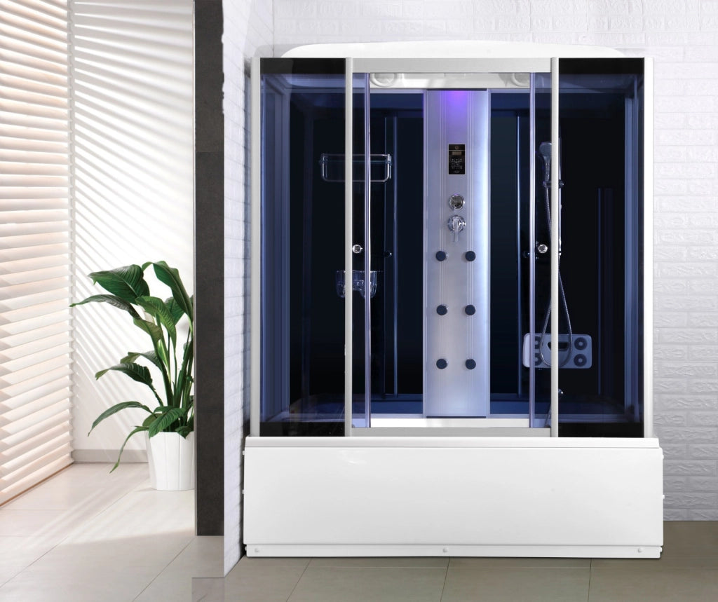 Cabina con vasca idromassaggio touch, ozonoterapia, cromoterapia, bagno turco, full optional 150x85cm Sicorage Theraf