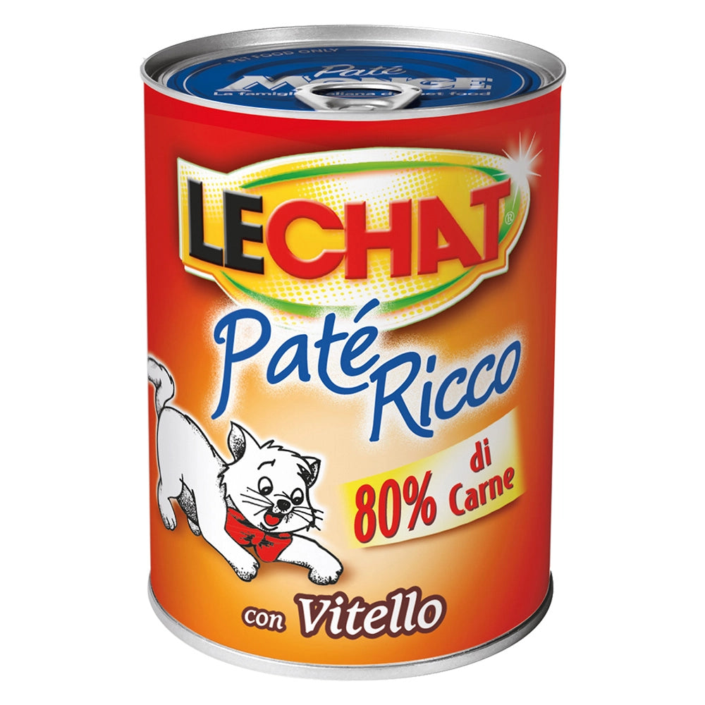 PATE' PER GATTI 'LECHAT RICCO' vitello - gr 400- 24 pezzi  - MONGE
