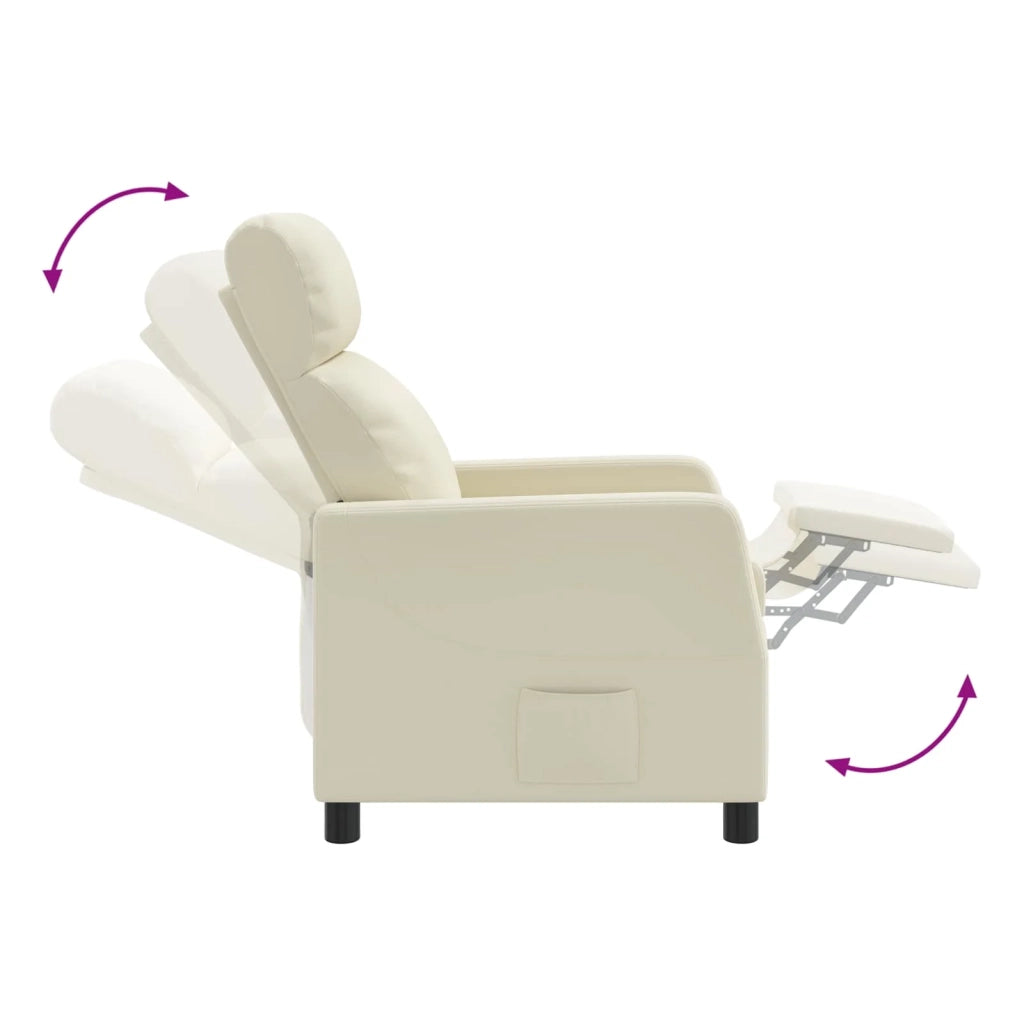 Poltrona Massaggiante Crema Similpelle 42035090