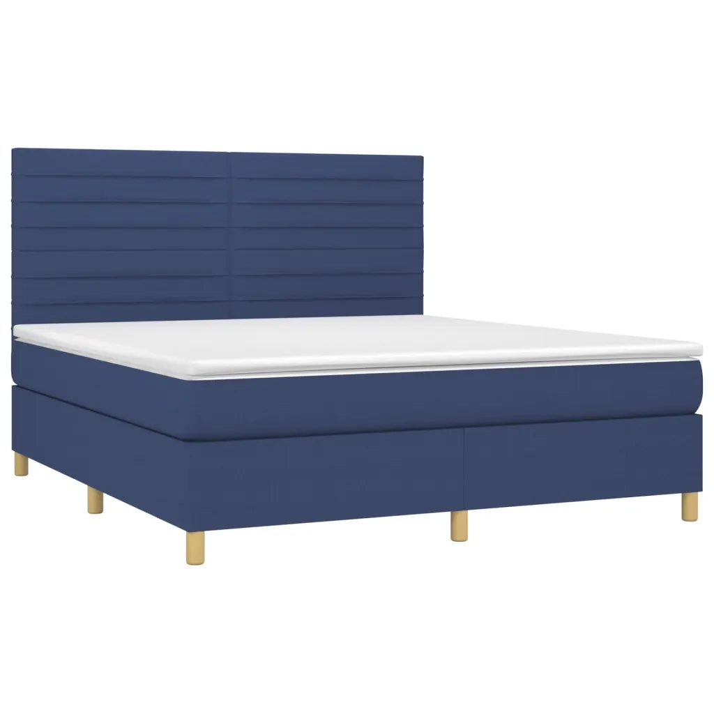 Giroletto a Molle con Materasso Blu 160x200 cm in Tessuto 3142431