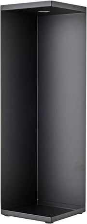 Sostegno per carta igienica Tower nero con design chiuso.