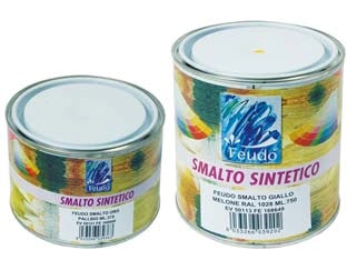 SMALTO SINTETICO LUCIDO (LACK 82)- - ml.375 rosso fuoco RAL 3000 - 6 pezzi FEUDO