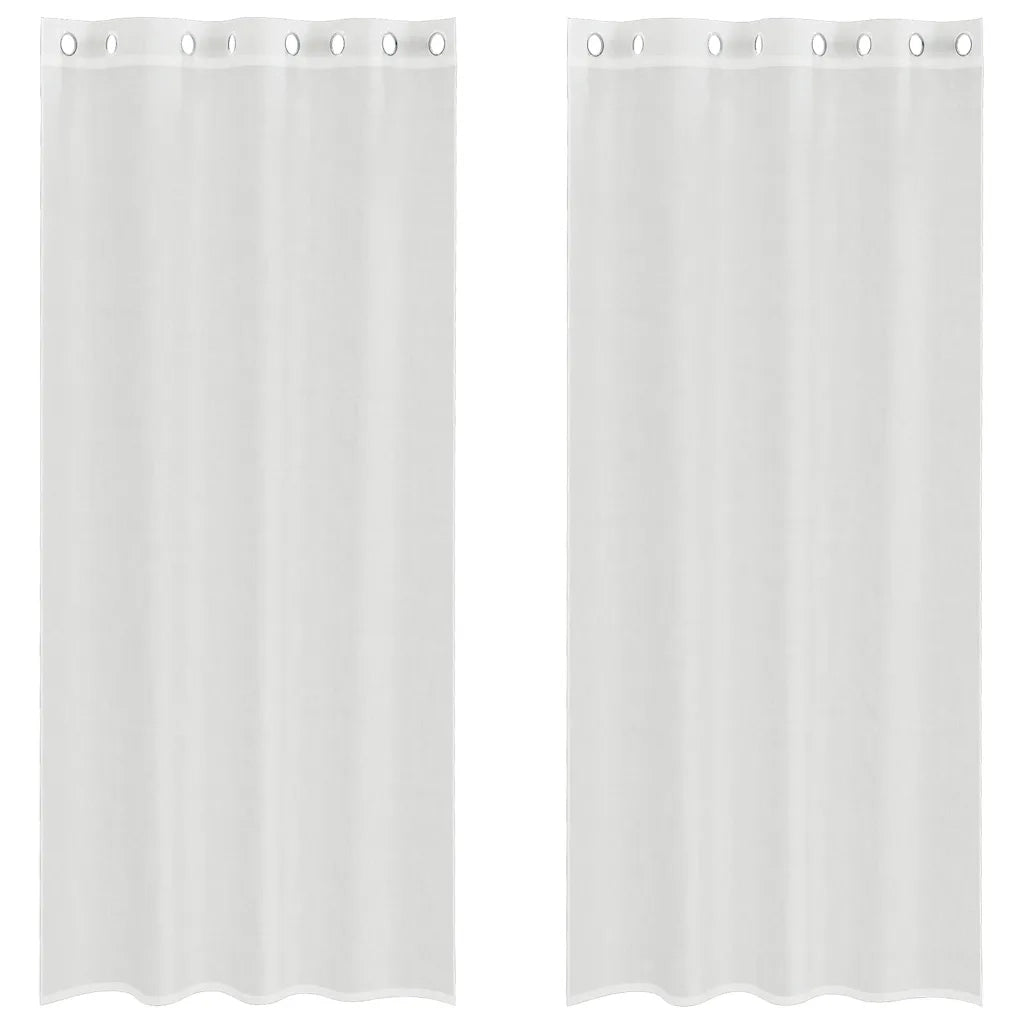 Tende in Voile con Occhielli 2 pz Bianco
