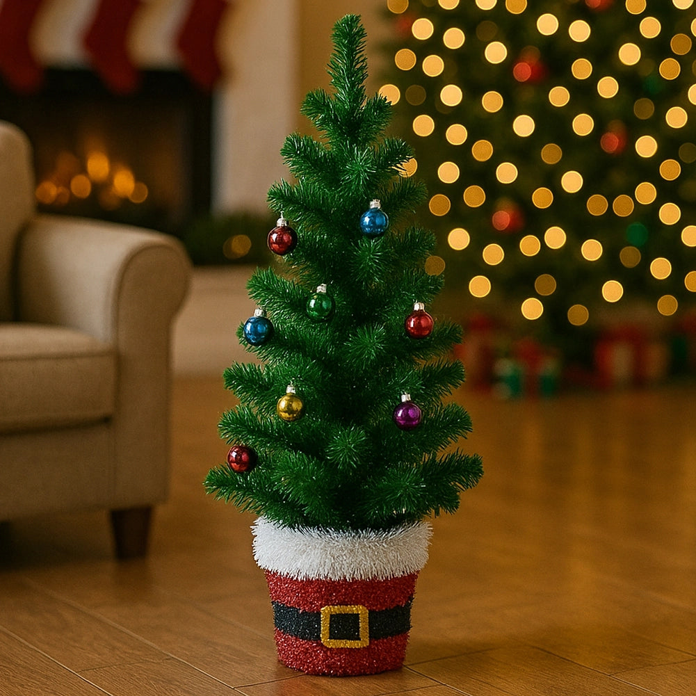 Albero di Natale in Filo 90 cm Palline Natalizie Alberello Natalizio Addobbato