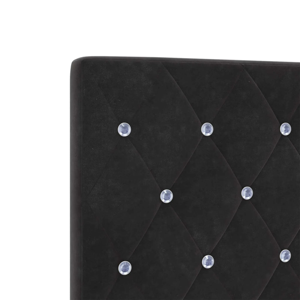 Letto box spring con materasso Nero 100 x 200 cm Velluto 3450652