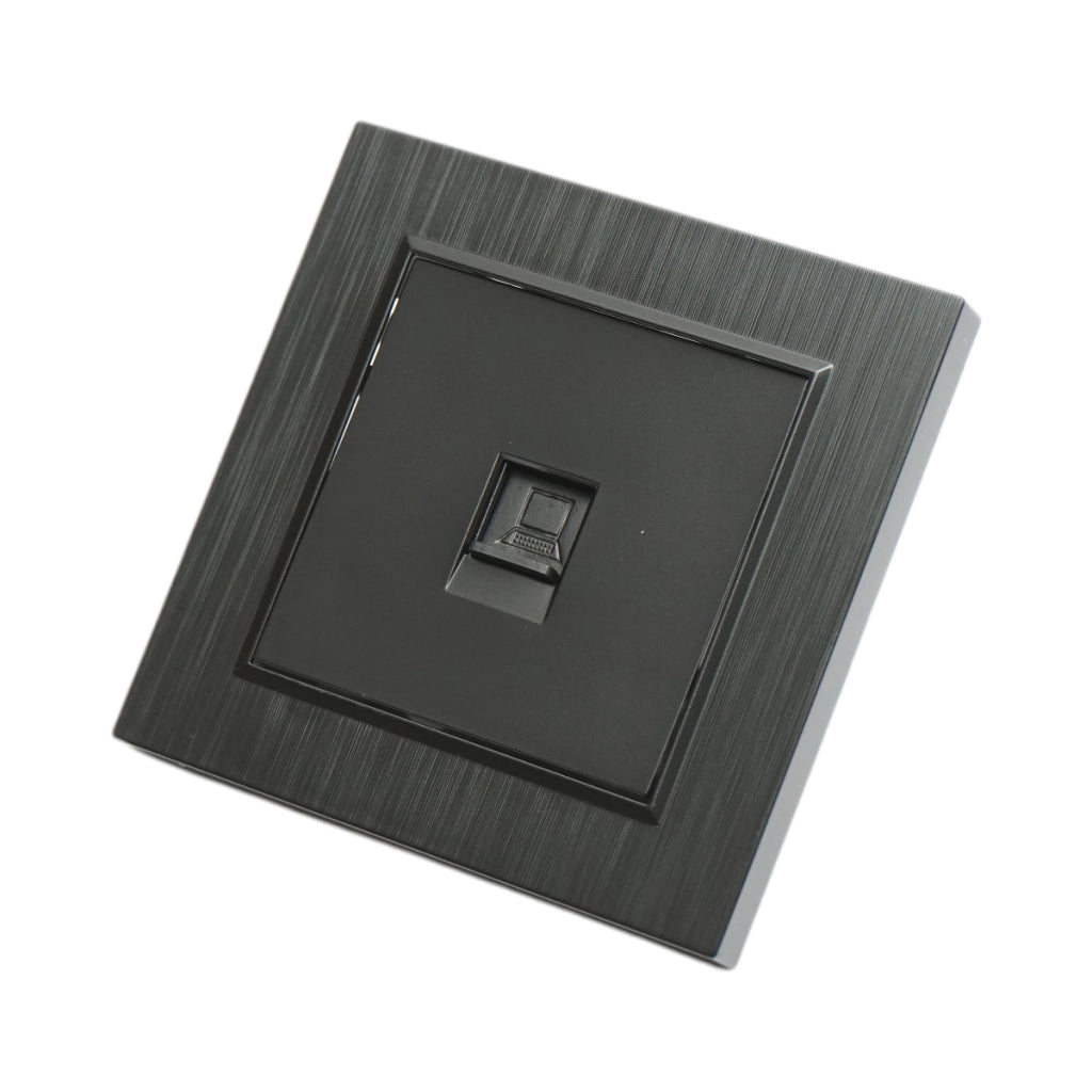 Presa internet RJ45 da incasso nera ABS 80x80mm