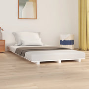 Giroletto senza Materasso-Struttura Letto Bianco 100x200 cm Legno Massello Pino 811845