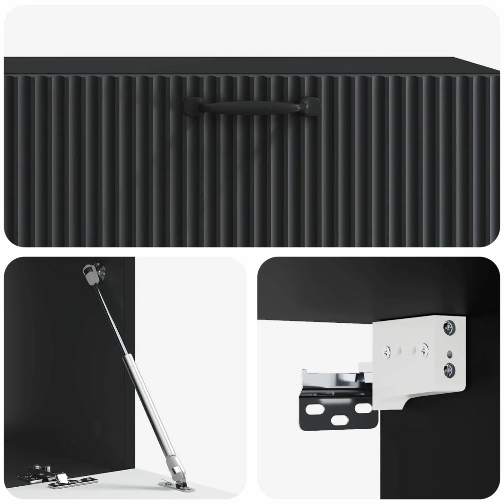 Mobile TV da Muro Montaggio a Parete | Armadietto TV | Mobile Porta TV Nero 98 x 41 x 30 cm