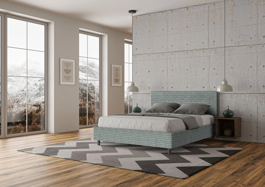 Letto Matrimoniale 160x210 cm Senza Rete Adele Aragona 7 Azzurro