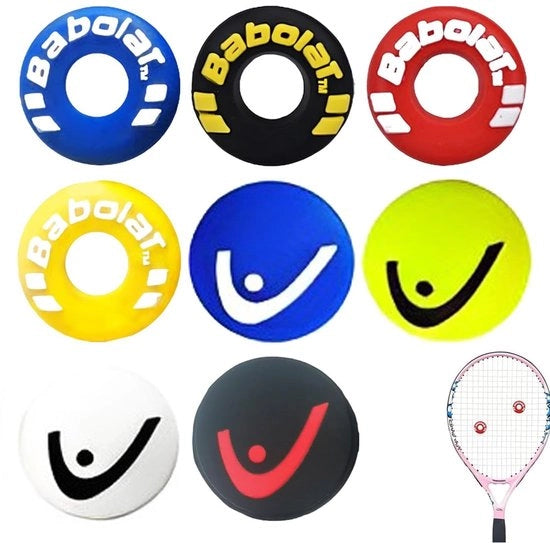 Dempitori di vibrazioni per tennis/squash/badminton - 8 pezzi - Silicone - Funzionali come schocchi - Riducono le vibrazioni - Codice prodotto:  - Modello:  - Dimensioni:  - Materiale: Silicone