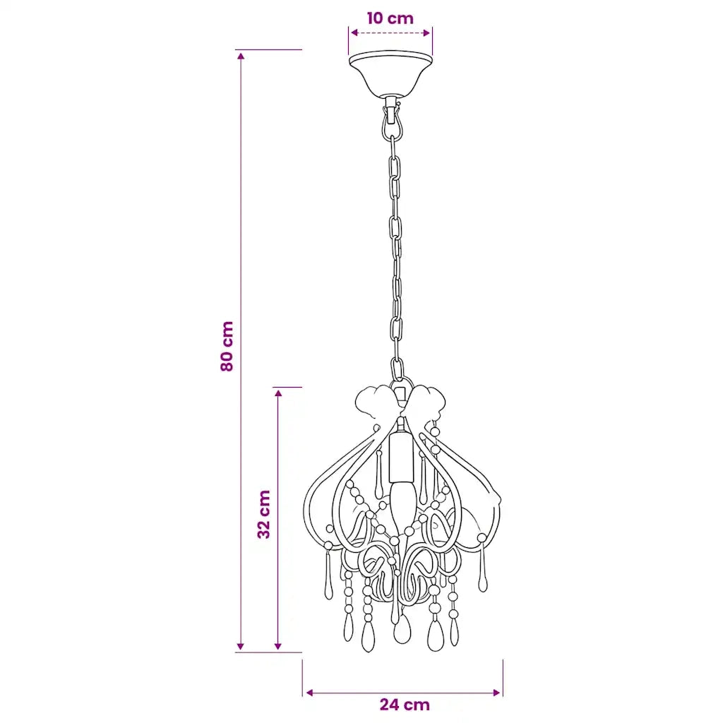 Lampadario con Perle Bianco Rotondo E14 281593