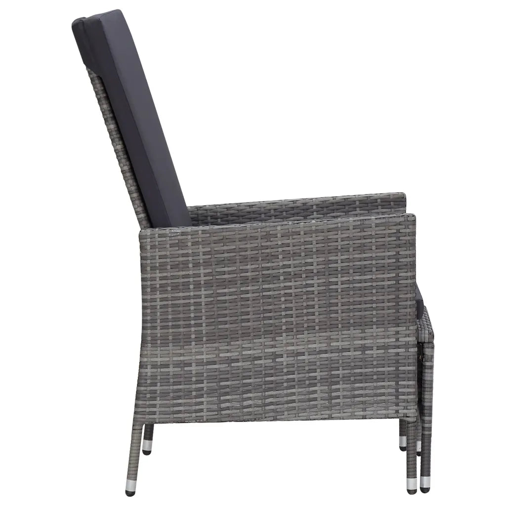 Set Divani da Giardino 2 pz con Cuscini in Polyrattan Grigio 310233