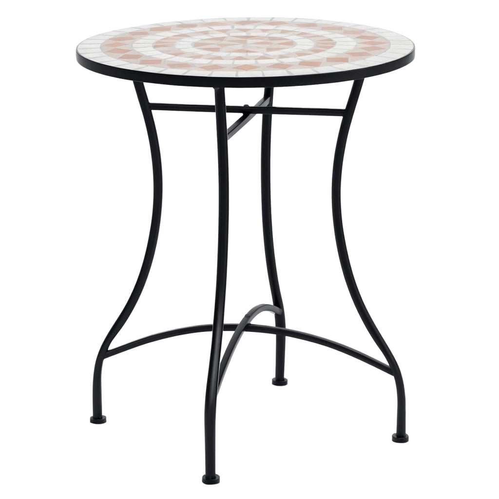 Tavolo da giardino rotondo ¨C zephmum ¨C arancione e bianco, ?60xH71 cm