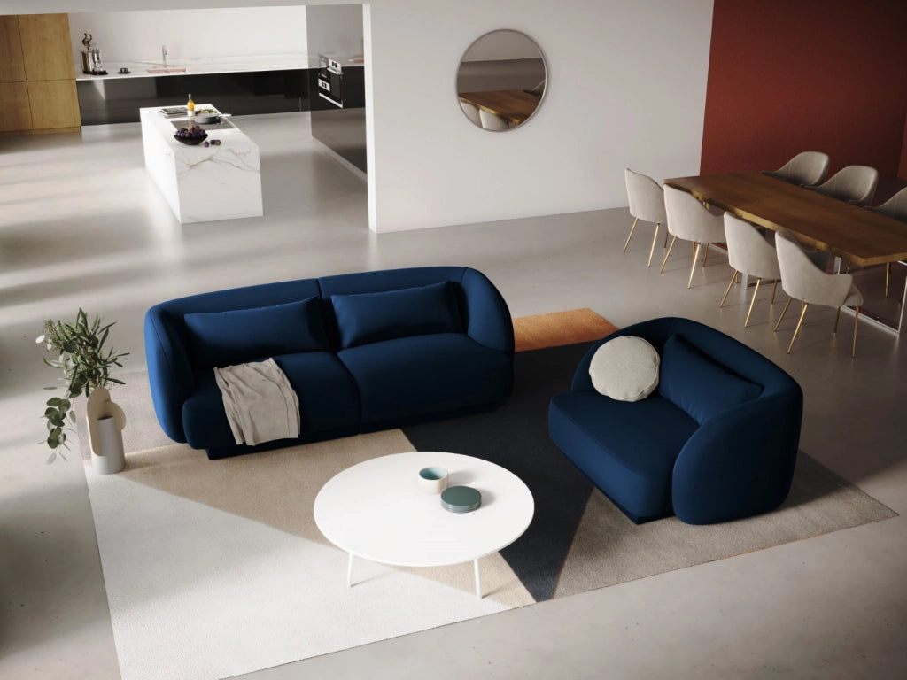 Cosmopolitan Design - Poltrona "Tulum" in velluto blu reale 