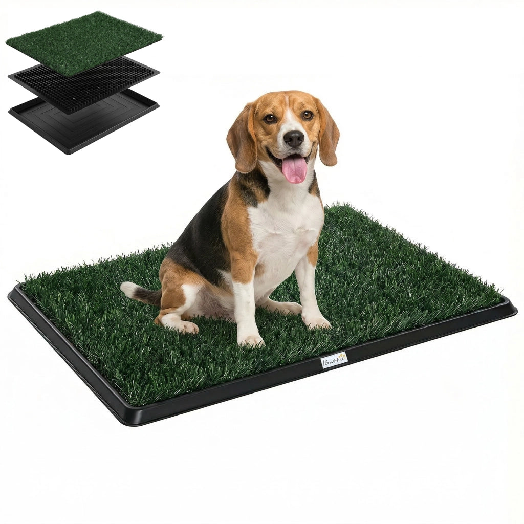 Tappetino Erboso Lavabile per Cani con Erba Artificiale e Vassoio per Uso Interno ed Esterno 76 x 50,5 cm