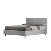 BS COM Letto matrimoniale francese con rete 140x190 testata dritta cemento