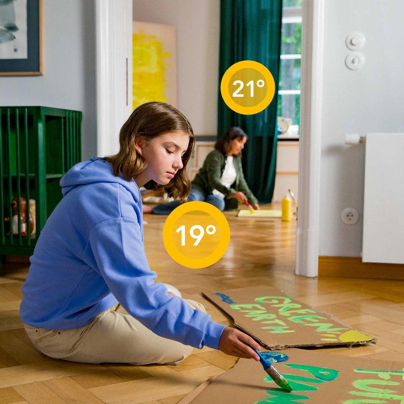 TADO Valvola termostatica kit di base V3+. Valvola termostatica smart. Controllo tramite app. impianto centralizzato