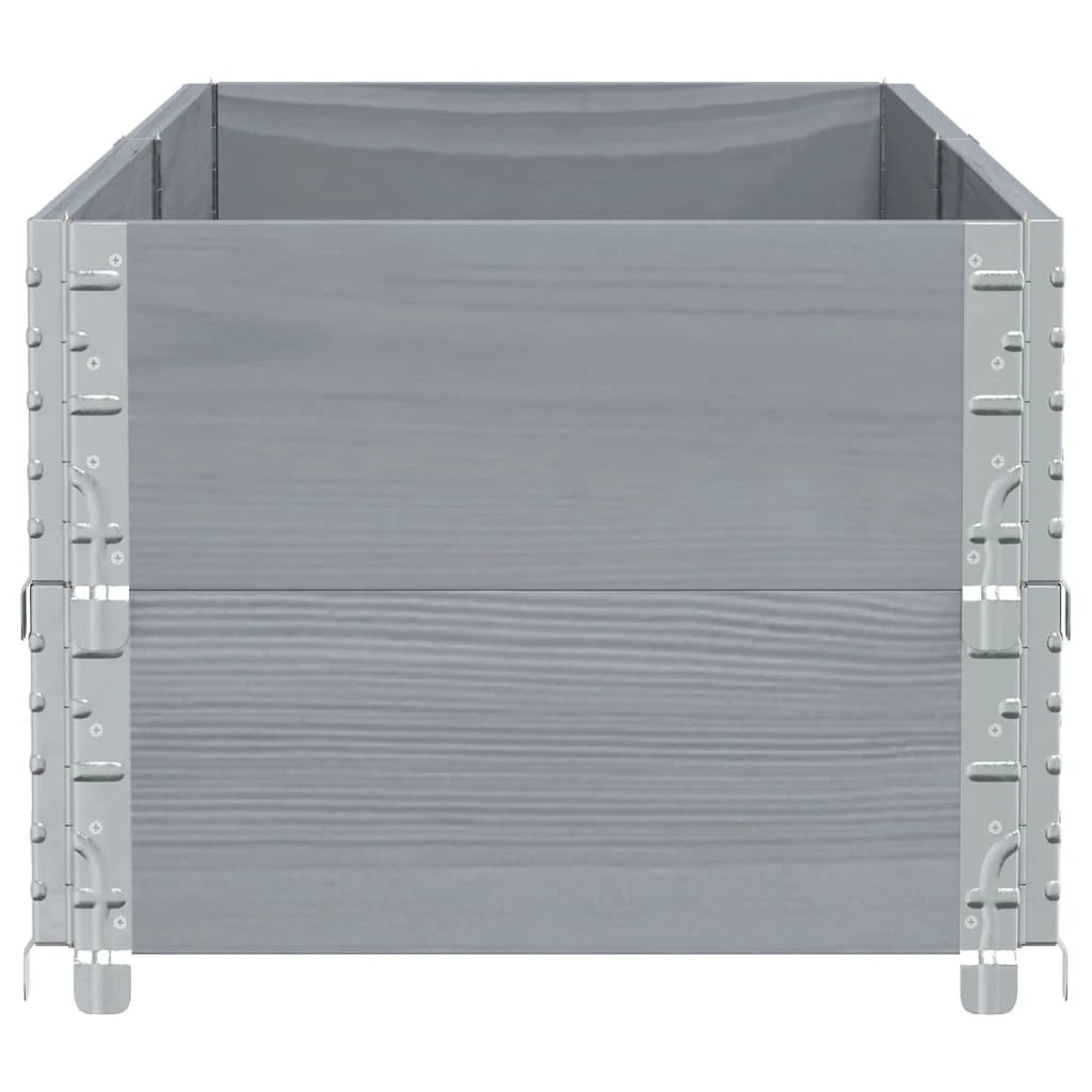 Fioriera rialzata per piante fiori terrazzo giardino 150 x 50 cm legno massello di pino grigio 02_0037434