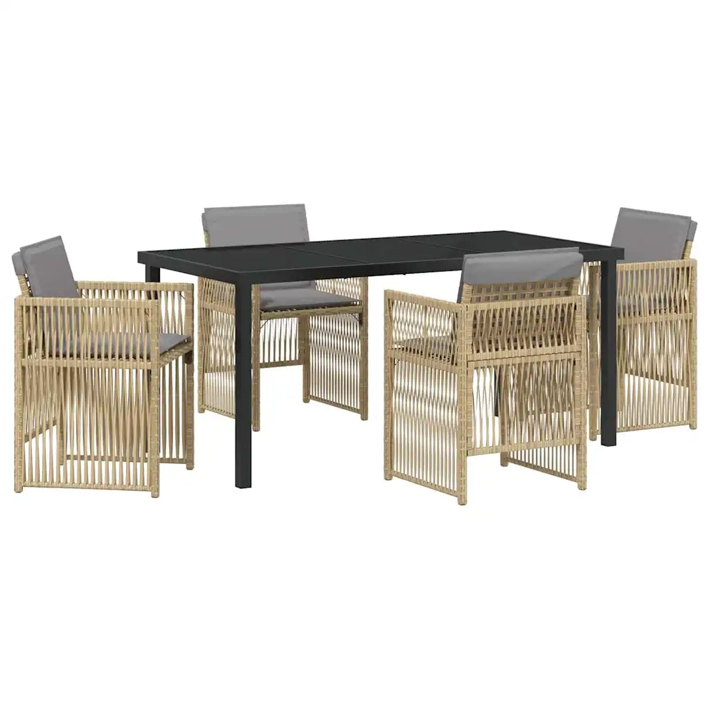 Set da Pranzo per Giardino 5 pcs Beige