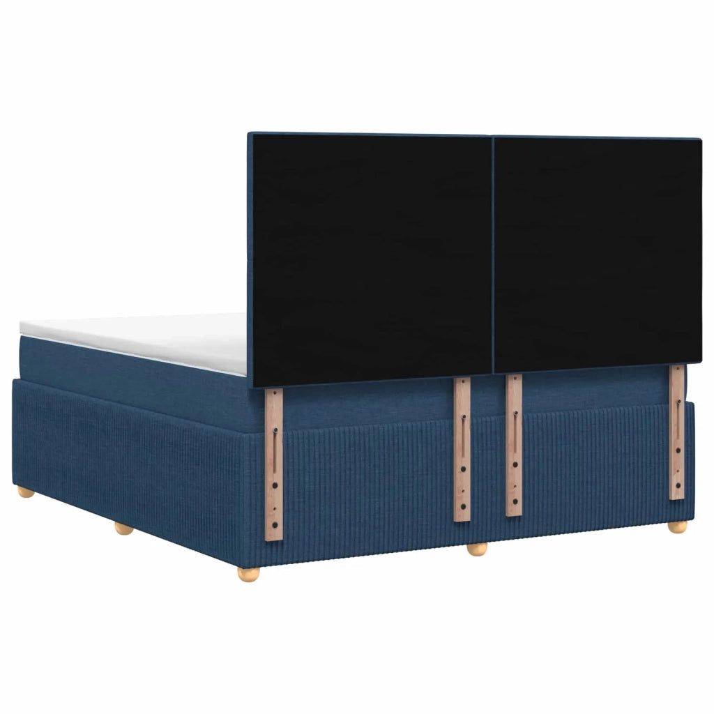 Letto Box Spring LED con Materasso Blu 180 x 200 cm Tessuto 3455922