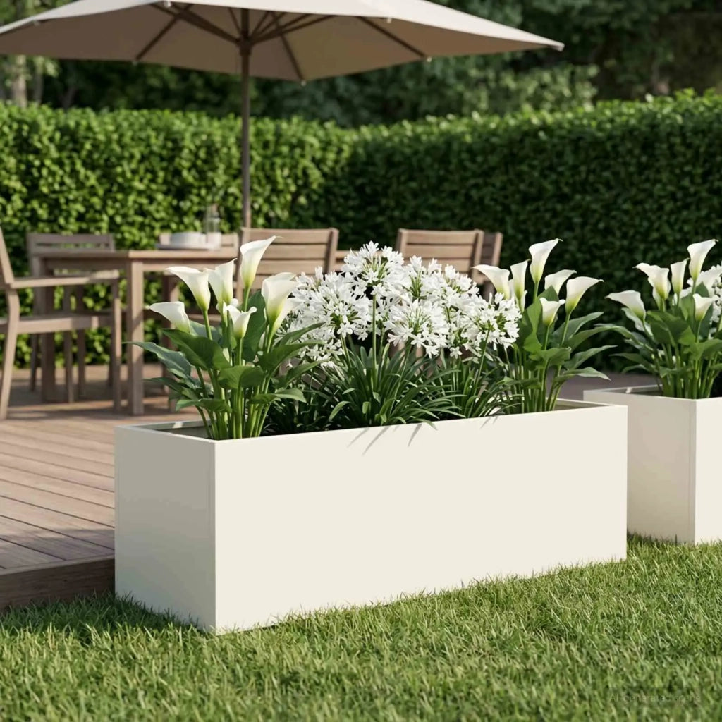 Vaso da giardino Bianco 100 x 30 x 30 cm 8005220