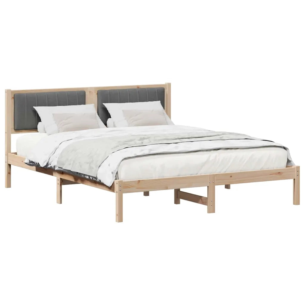 Letto con Testiera Rivestita Grigio scuro 160 x 200 cm 878245