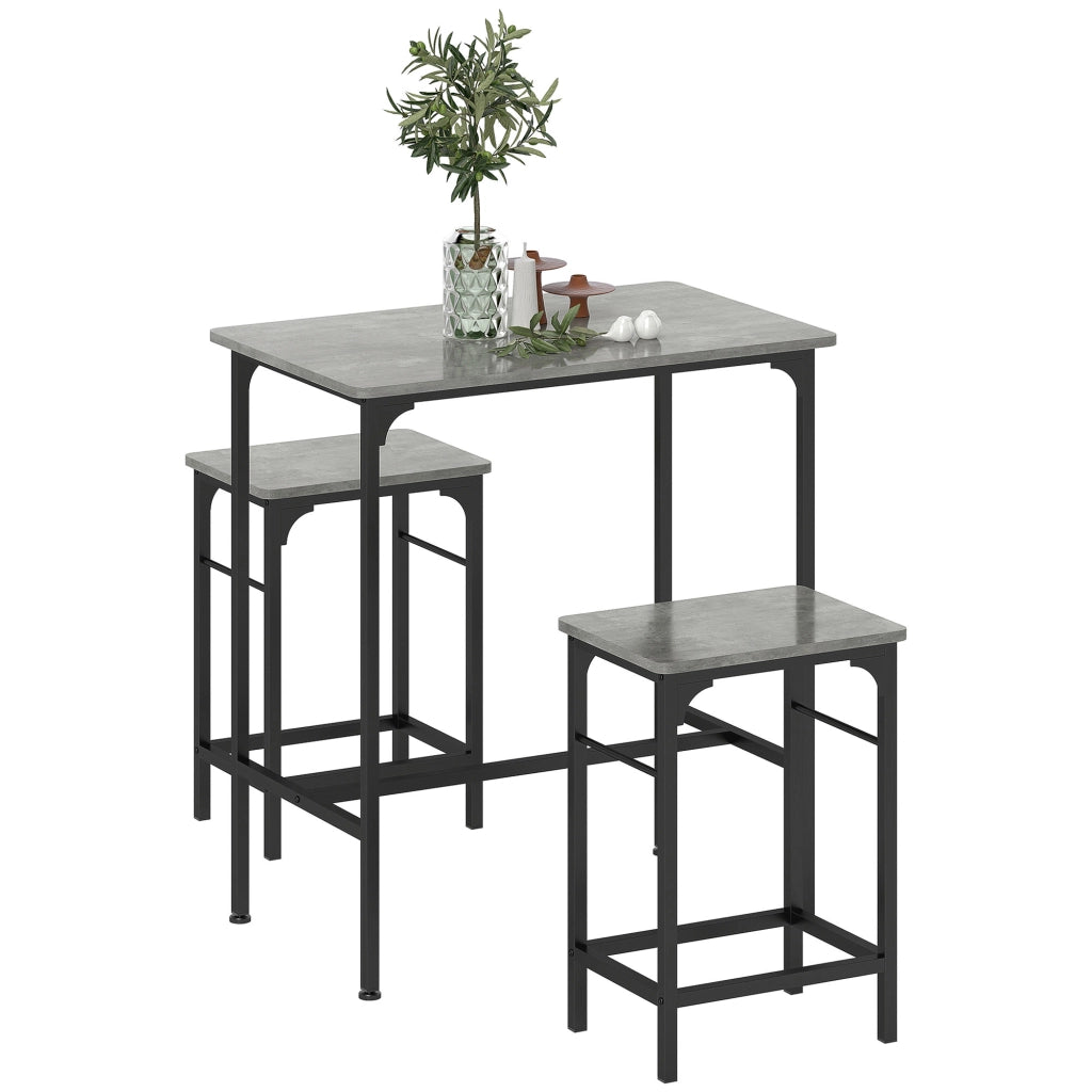 Tavolo da pranzo con 2 sedie ¨C zephmum ¨C grigio