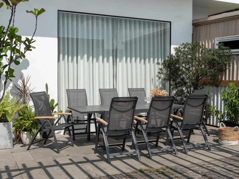 Essence - Poltrona pieghevole - ALU con braccioli in teak