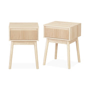 Set 2 comodini effetto legno con cassetto, marrone naturale
