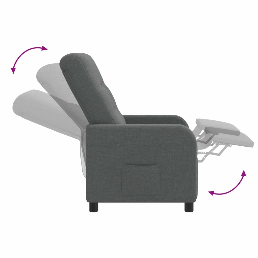 Poltrona Massaggiante Grigio Scuro Tessuto 42035034