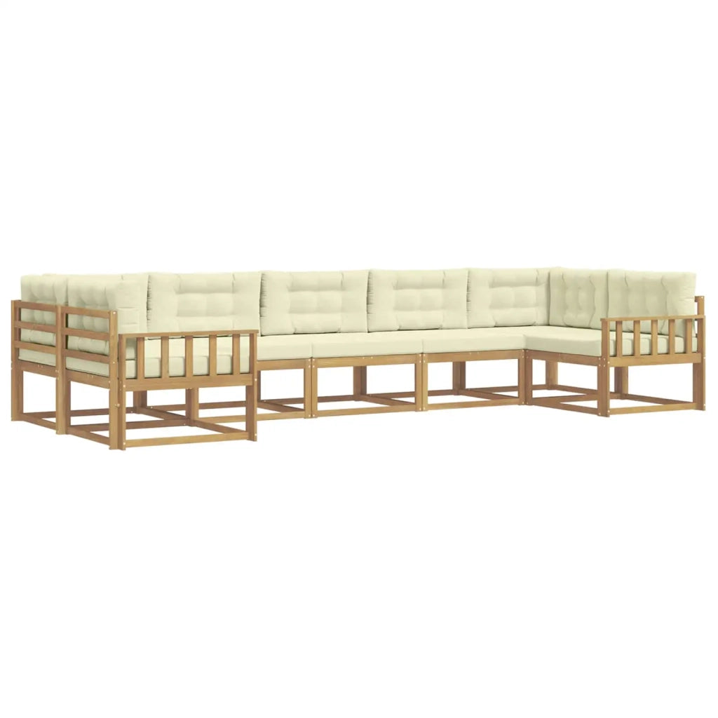 Set di divani da esterno con cuscino 7 pcs Bianco e Crema 3386964