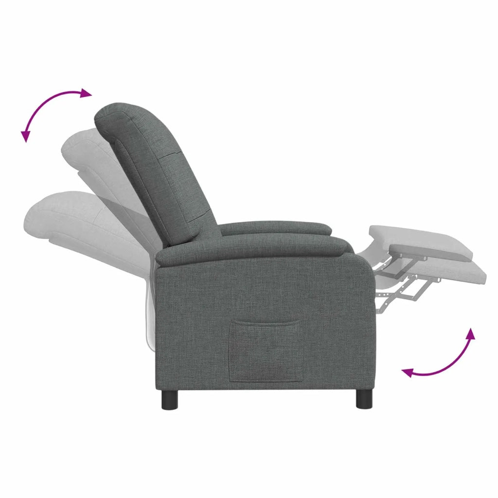 Poltrona Massaggiante Grigio Scuro Tessuto 42034970